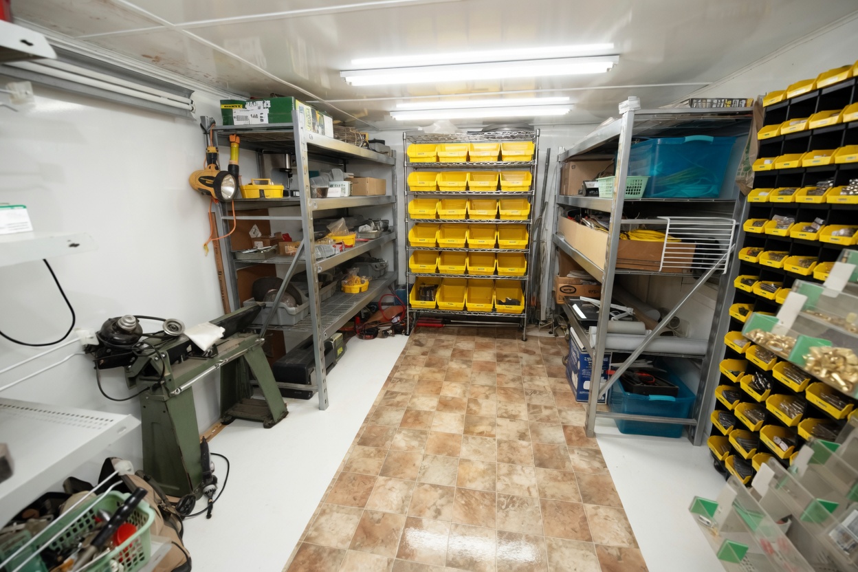 Parts storage for machine shop